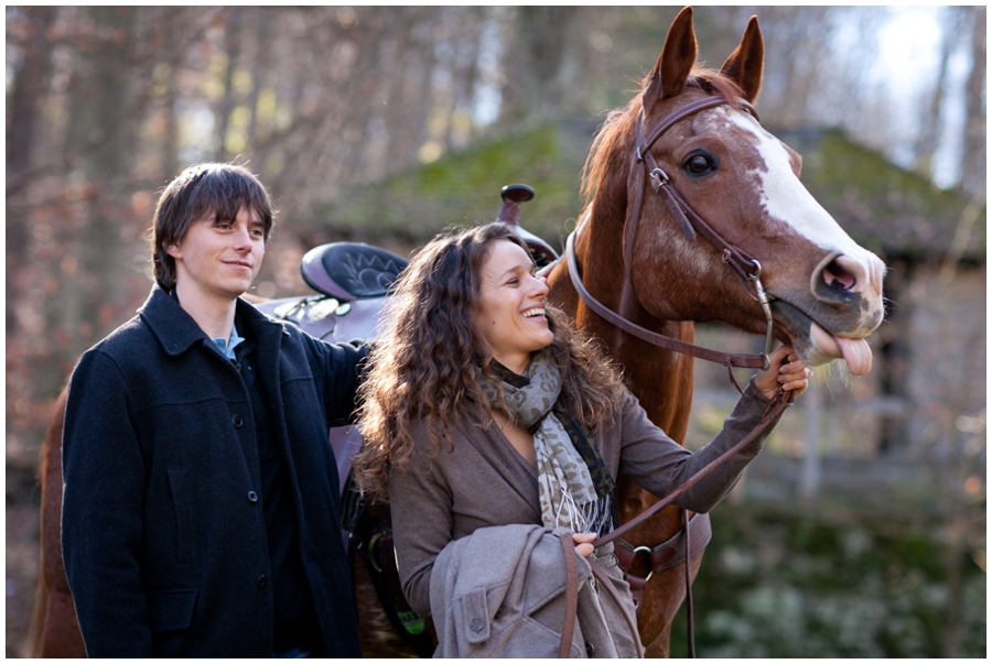 Wissahickon Valley Park Engagement Photographer - Philadelphia Engagement Session with a horse