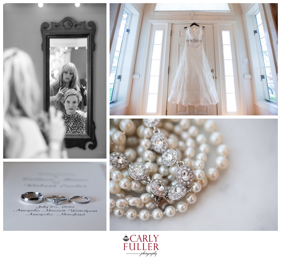 Getting Ready - Pearls - July Annapolis MD Wedding Photographer