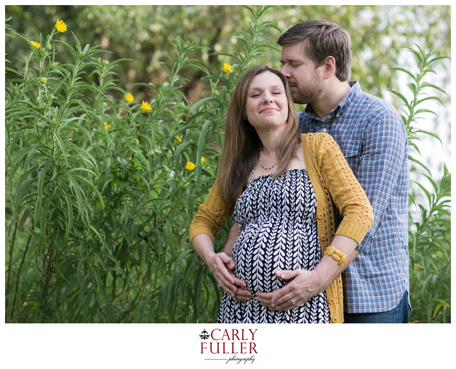 Yellow flower maternity photographs