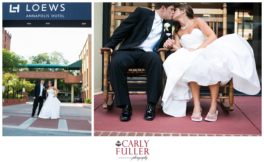 Annapolis Wedding Photographer | Loews Annapolis Wedding Photography | Rocking chair wedding photograph