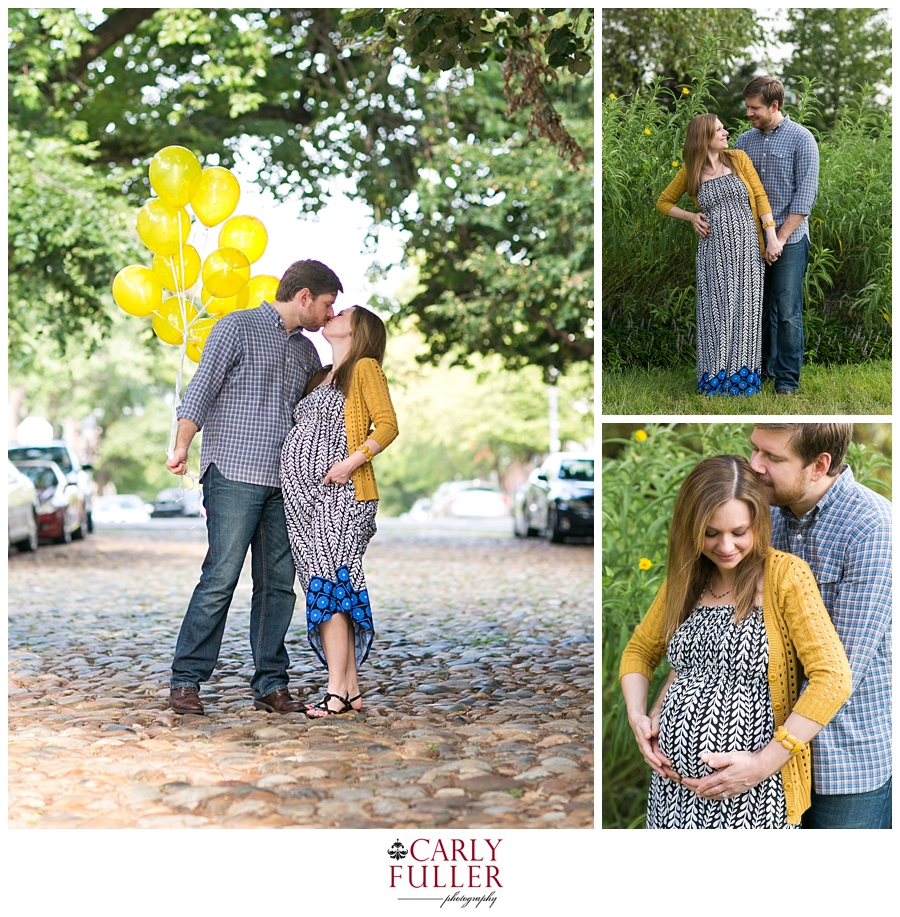 Alexandria Maternity Photographer - Yellow balloon maternity photography