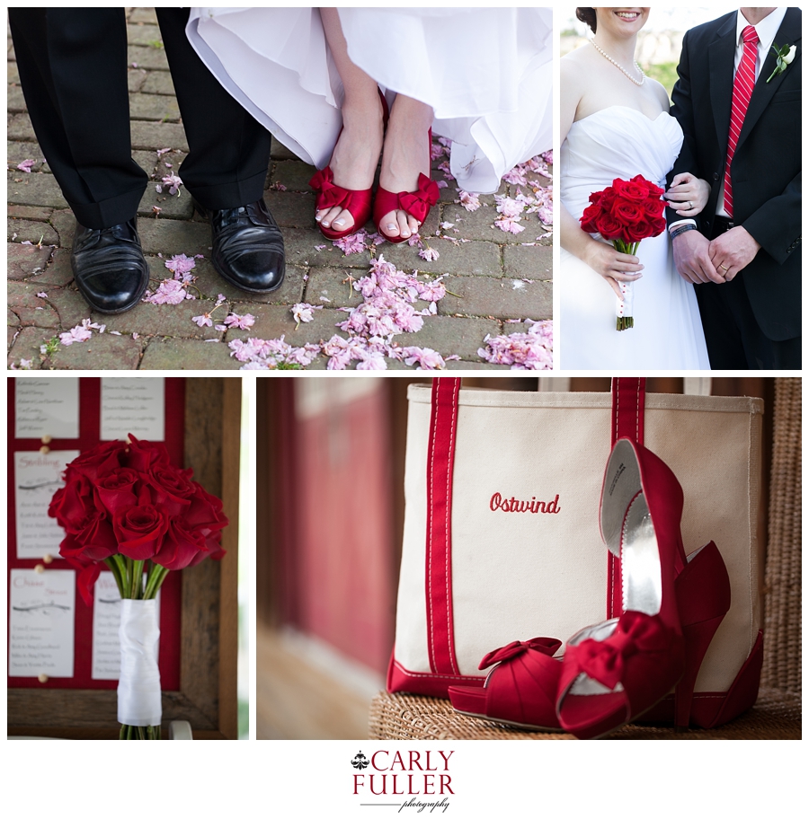 Chestertown Wedding Photographer - Red bridal colors - Eastern Shore Wedding