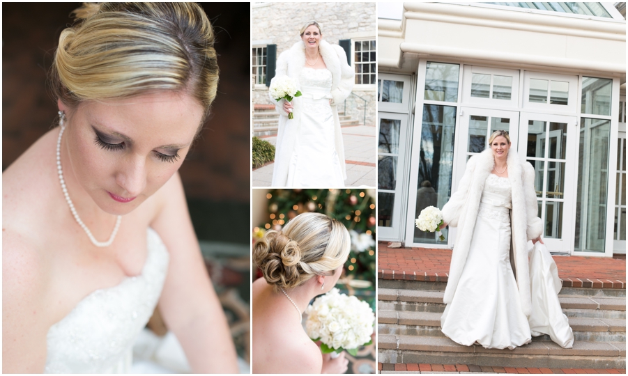 Bridal Portraits - Hayfield Country Club Winter Wedding Photographer