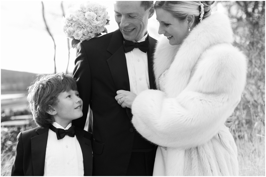 Hayfield Country Club Winter Wedding Photographer - Black and white family photo