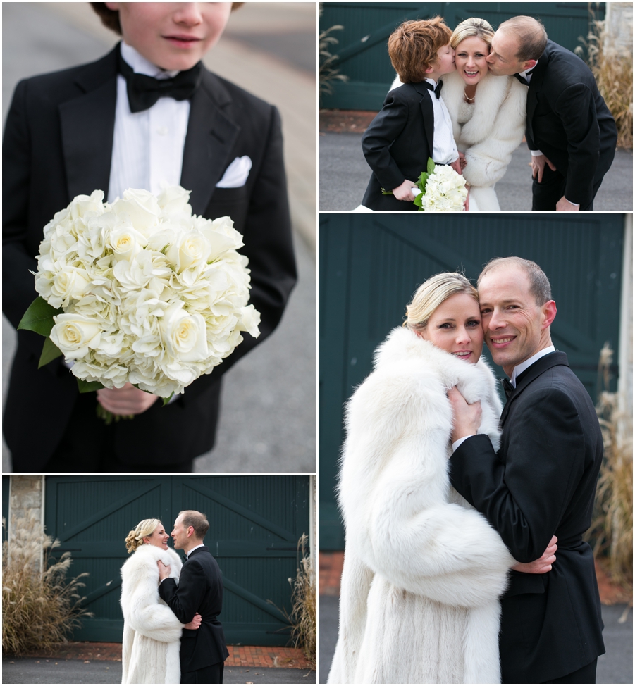 Hayfield Country Club Winter Wedding Photographer - wedding couple portrait with white fur