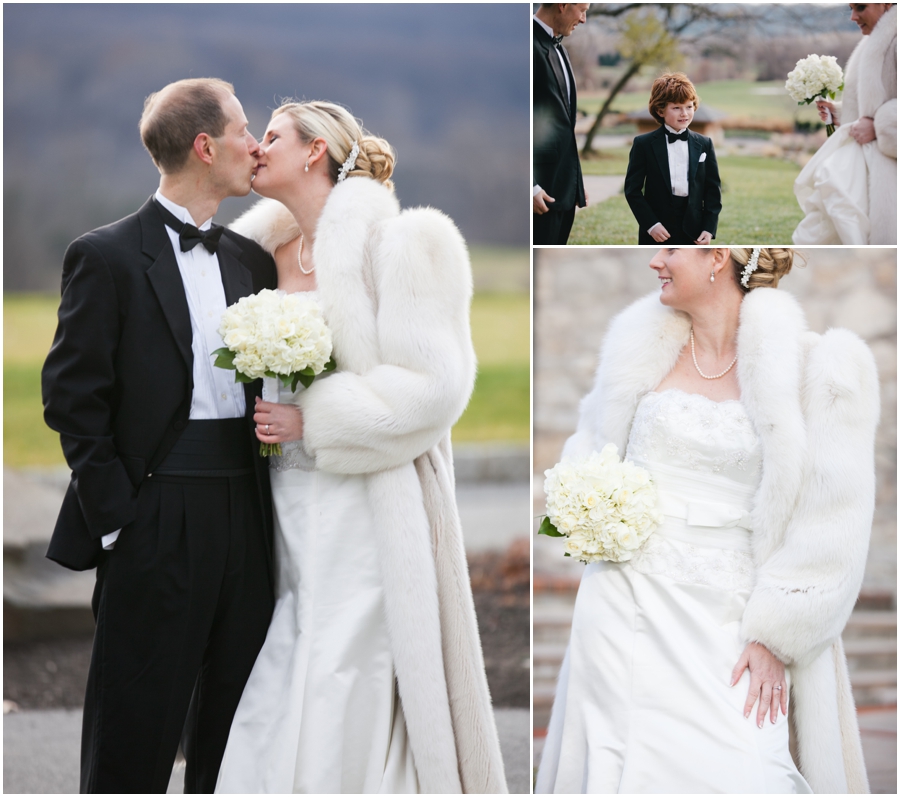 Hayfield Country Club Winter Wedding Photographer - Wedding couple with son