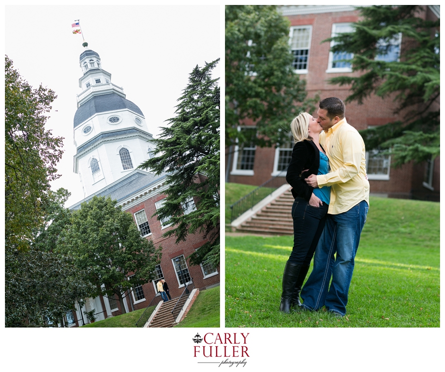 Downtown Annapolis Engagement - Fall Engagement Photographer - State House Engagement session