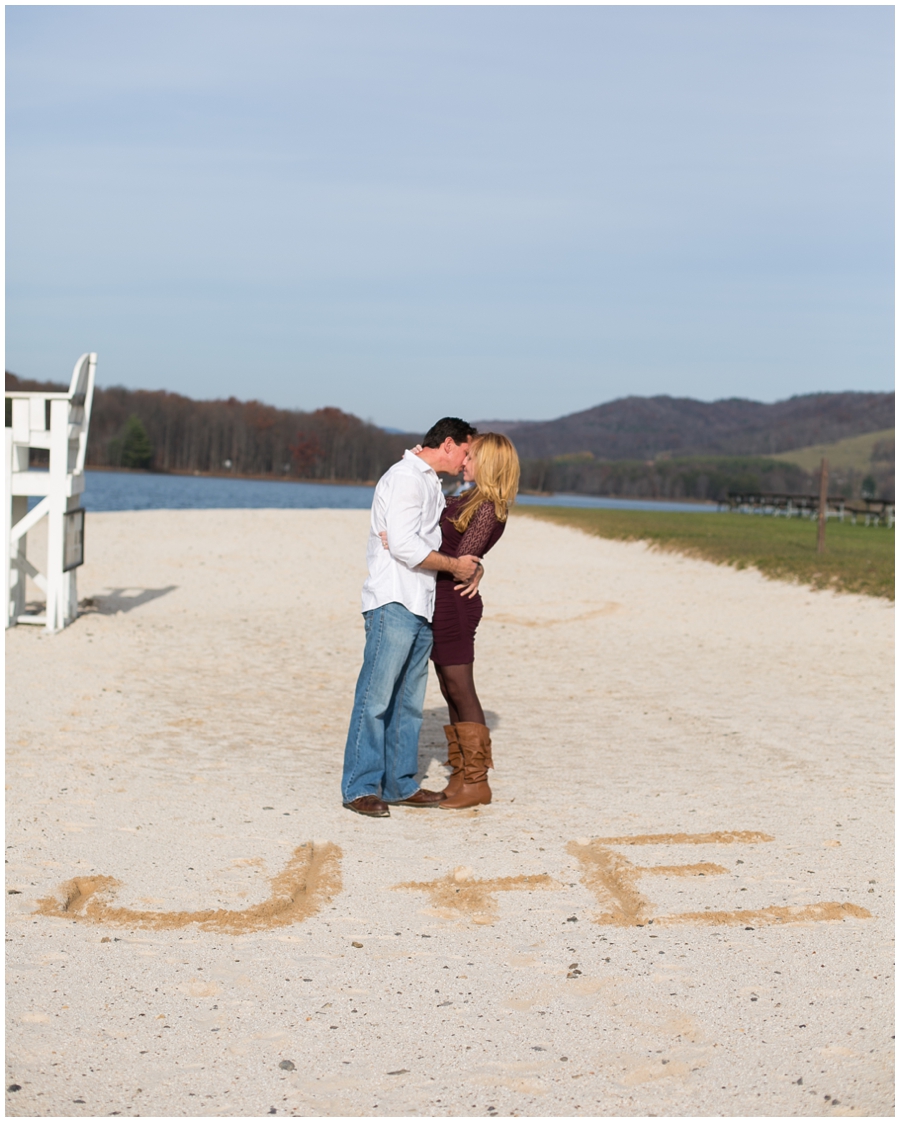 Deep Creek Lake Engagement Photographer - Destination Engagement Session - Sand along deep creek lake