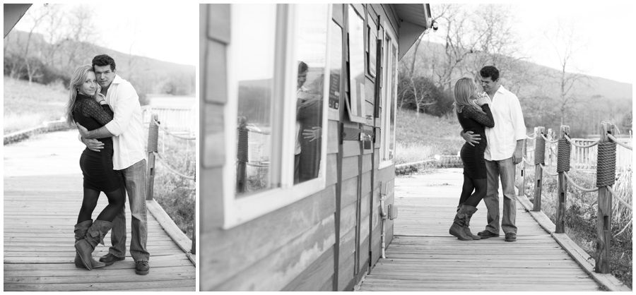 Black and white engagement photo - Engagement Photographer Lake Habeeb - Rocky Gap Resort Engagement Session - Destination Engagement Session