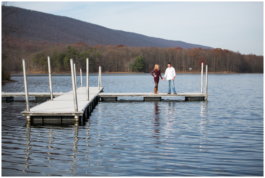 Reflection on Lake Habeeb - Rocky Gap Resort Engagement Session