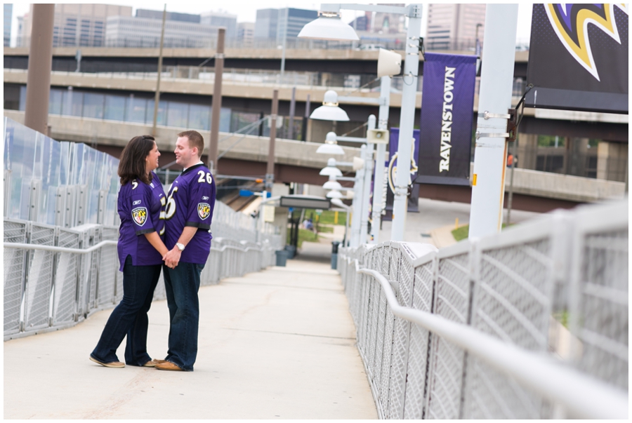 Baltimore Ravens Engagement Photos - Stadium walkover photo - Katey & Frank