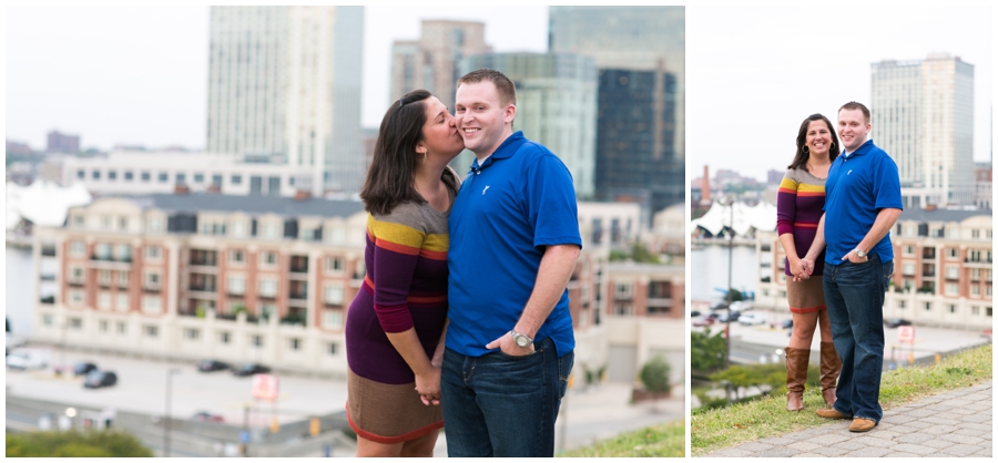 Baltimore Federal Hill Engagement Photos - Baltimore overlook photo - Katey & Frank