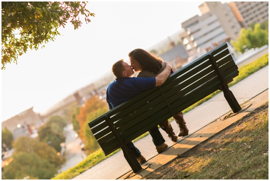 Sunset Silhouette Engagement Photos - Federal Hill Engagement Photographer - Katey & Frank