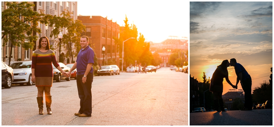 Sunset Sunflare Engagement Photos - Federal Hill Engagement Photographer - Katey & Frank