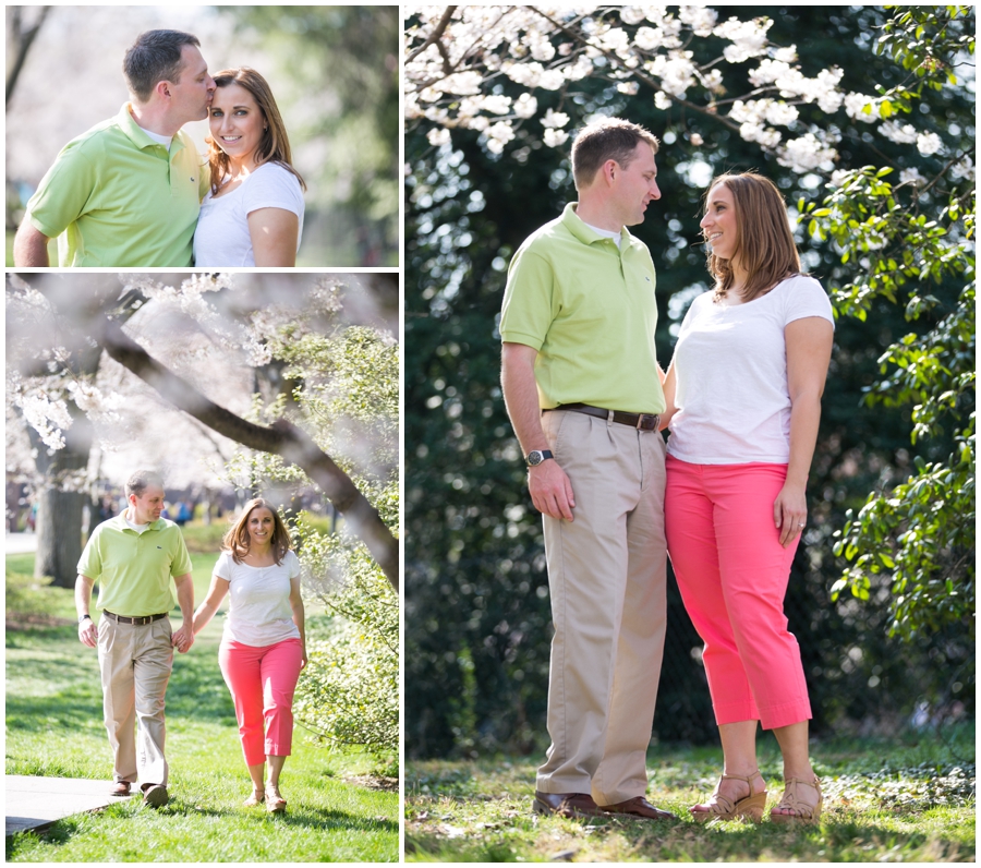 Washington DC Cherry Blossom Engagement Photograph - National Mall Waterfront