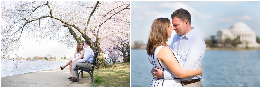 Washington DC Cherry Blossom Engagement Photograph - Franklin Delanor Roosevelt Memorial