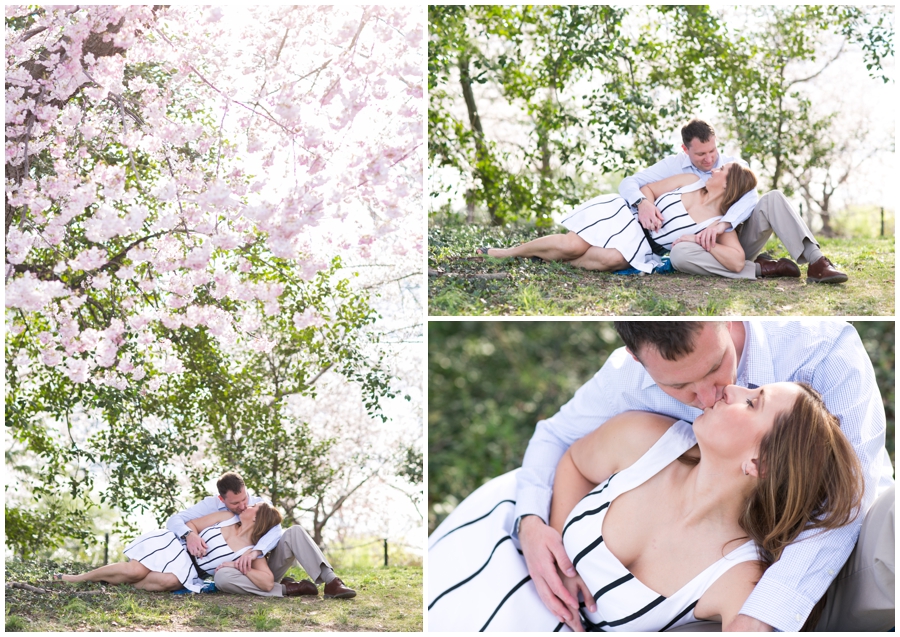 Washington DC Cherry Blossom Engagement Photograph - Spring Love Session Photo