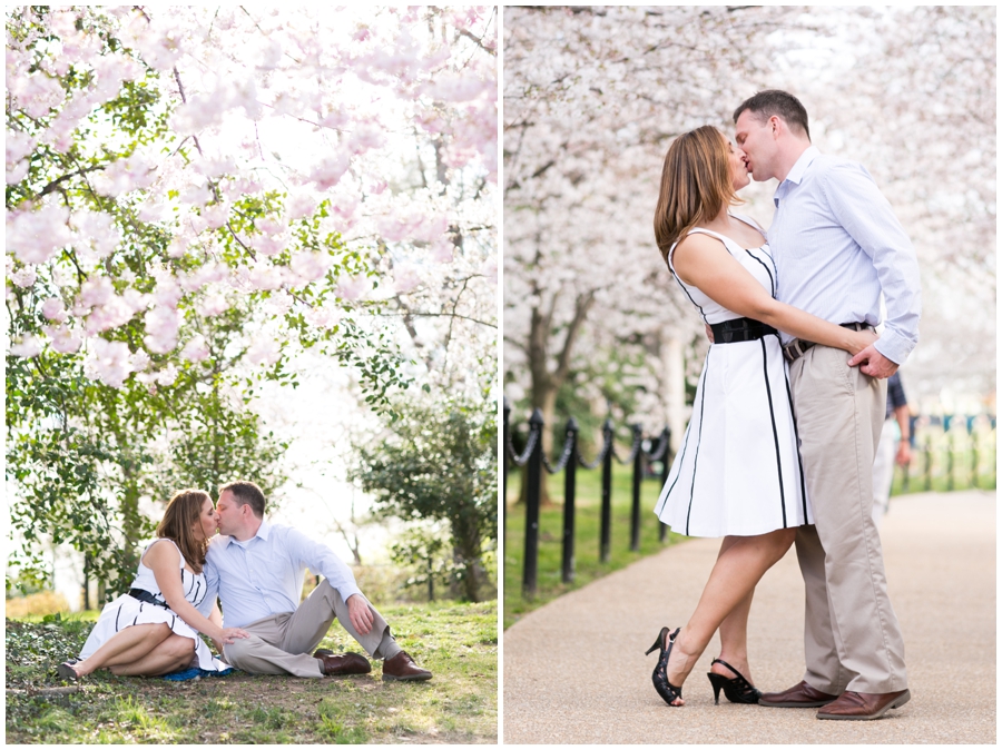 Washington DC Cherry Blossom Engagement Photograph - Franklin Delanor Roosevelt Memorial