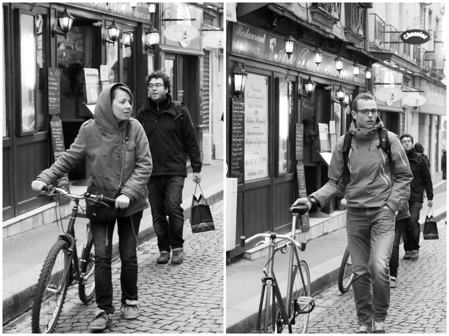 English Speaking Photographer in Paris - Streets of Rue Mouffetard - Black and White Bicycle