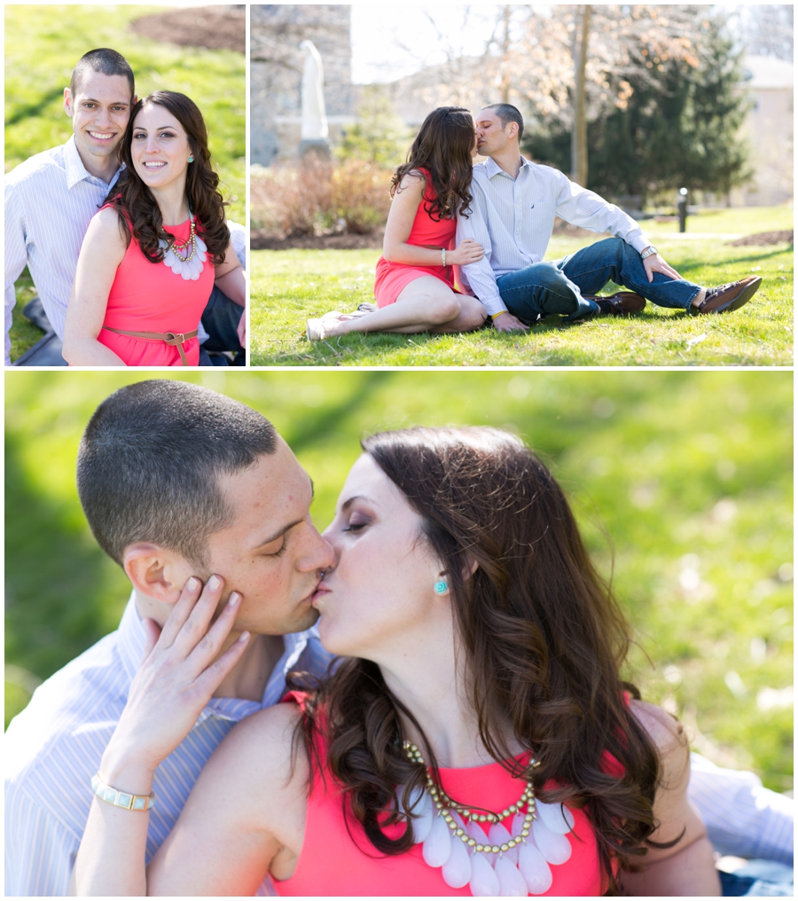 Spring Field Engagement Photo - Mount St Marys Engaged Couple