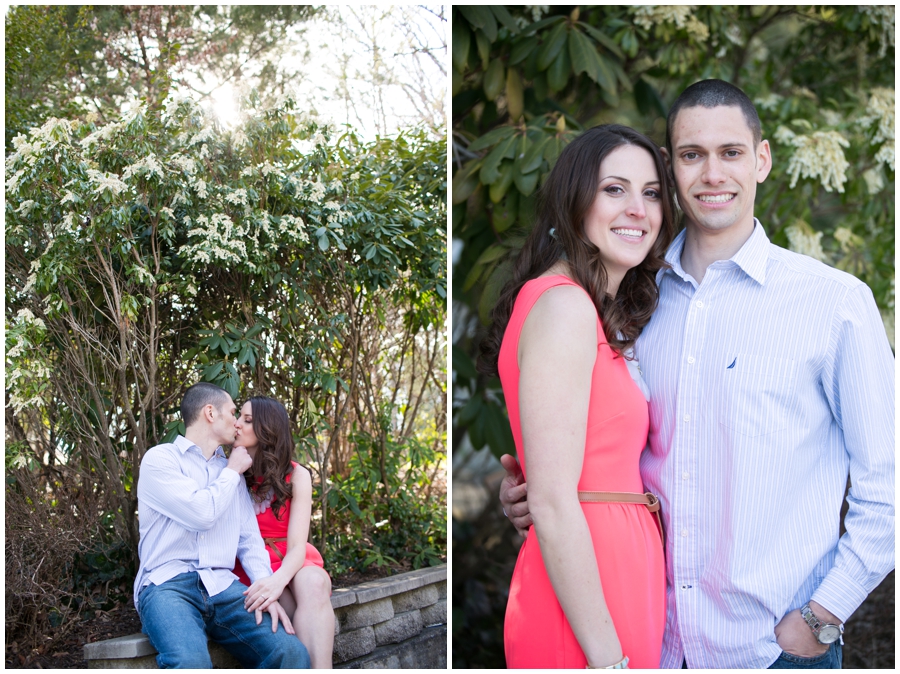 Spring Field Engagement Photo - Mount St Marys Engaged Couple - coral jcrew dress