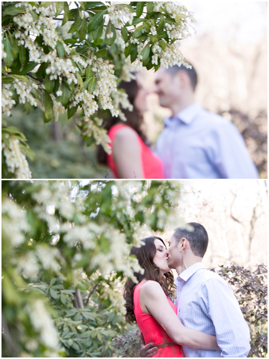 Spring Field Engagement Photo - Mount St Marys Engaged Couple - coral jcrew dress