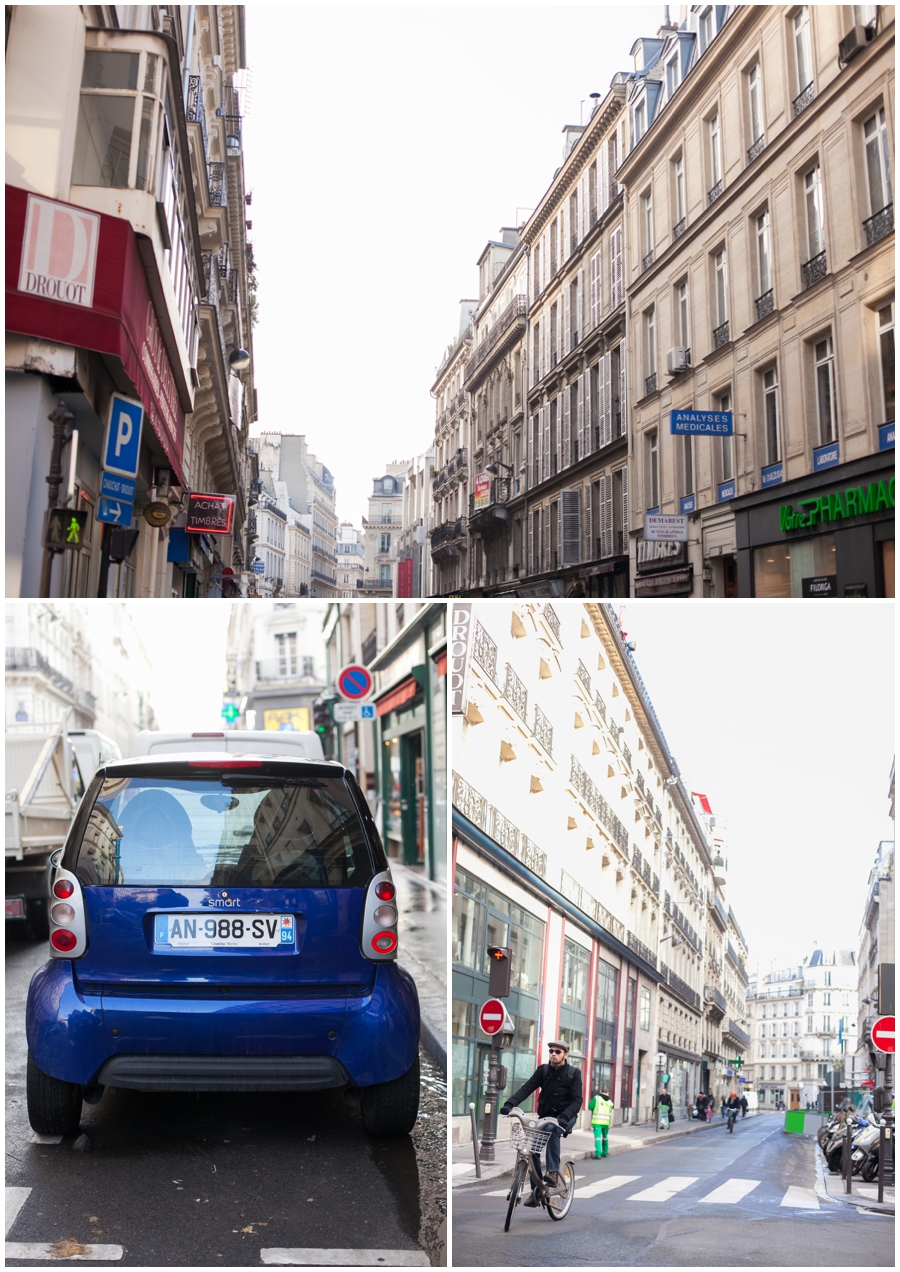 Paris Street Scene - Blue Smart Car - Paris Photograph