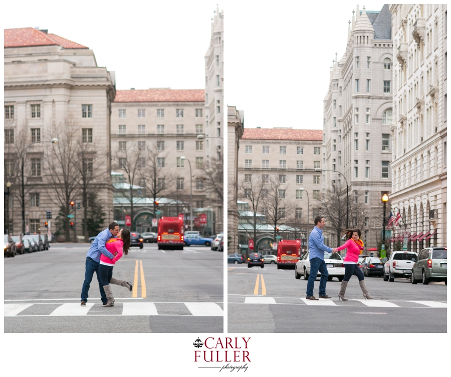 Washington DC Engagement - Destination Love Session - Middle of the Street Photo