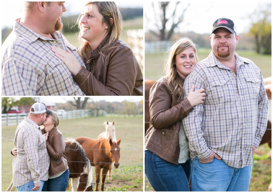 Horses & Farm Engagement Photographs - Fall Engagement Photographer