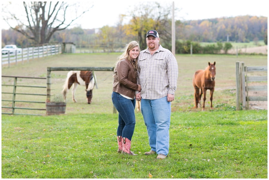 Horses & Farm Engagement Photographs - Fall Engagement Photographer