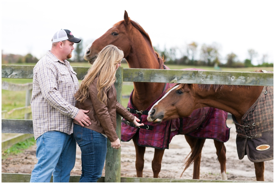 Horses & Farm Engagement Photographs - Fall Engagement Photographer