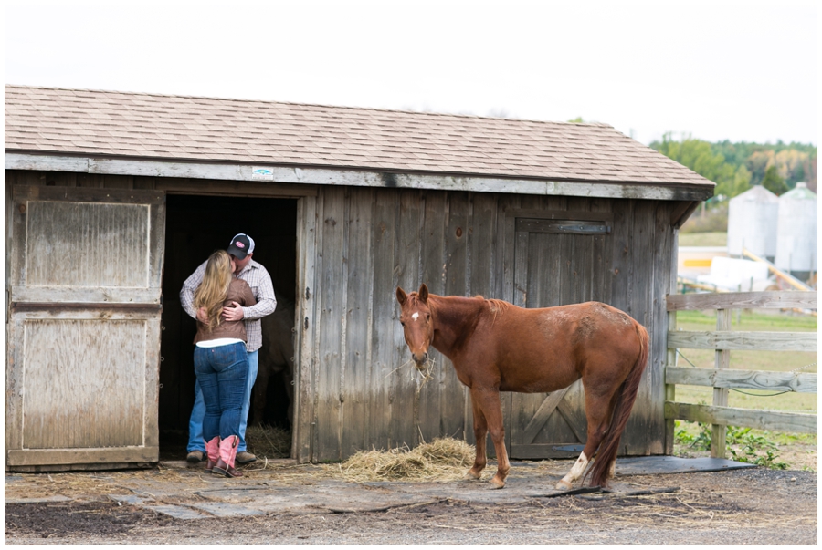 Horse stables & Farm Engagement Photographs - Fall Engagement Photographer