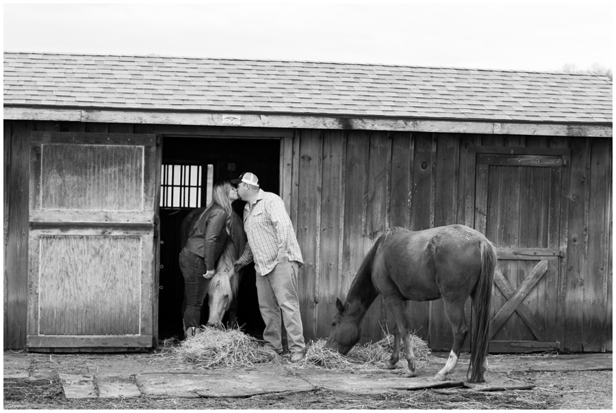 Horse stables & Farm Engagement Photographs - Fall Engagement Photographer