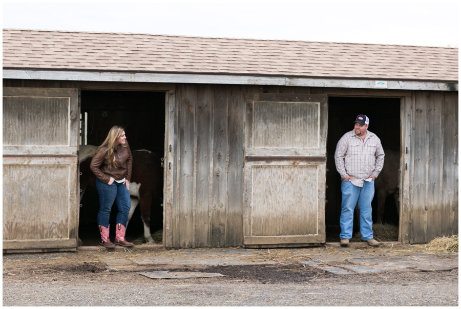 Horse stables & Farm Engagement Photographs - Fall Engagement Photographer