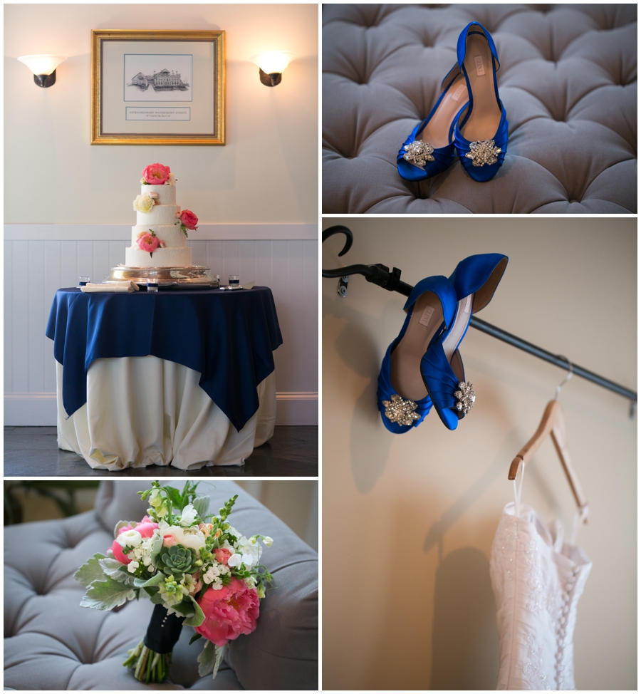 Chesapeake Bay Beach Club Wedding Photographer - Nautical Wedding Details - Local Color Flowers - Fiona's Cakes