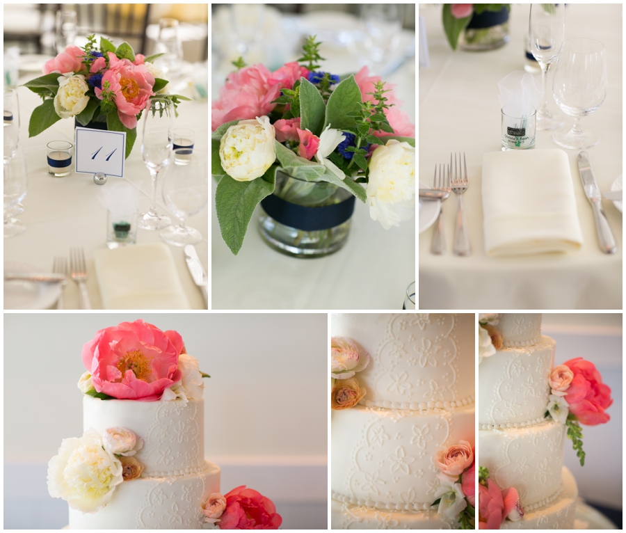 Chesapeake Bay Beach Club Wedding Photographer - Nautical Wedding Details - Local Color Flowers - Fiona's Cakes