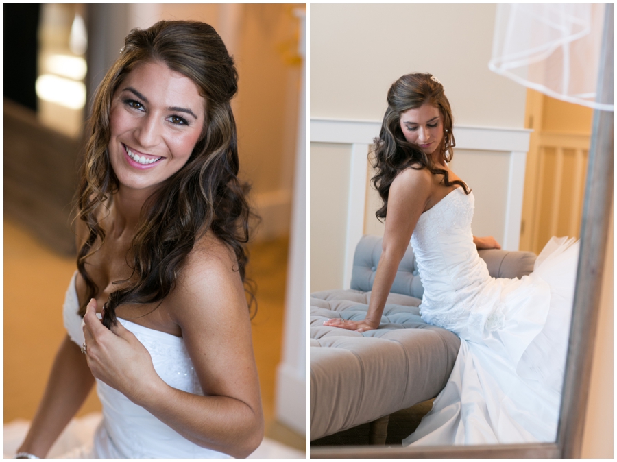 Chesapeake Bay Beach Club Wedding Photographer - Bridals by Elena Wedding dress - Stevensville bridal portrait