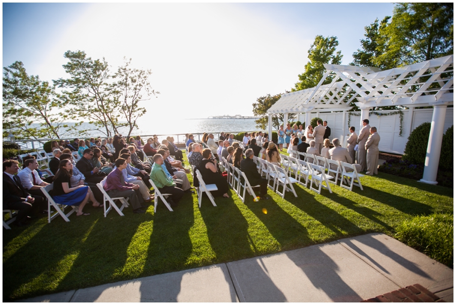 Chesapeake Bay Beach Club Wedding Ceremony - Waterfront Outdoor Ceremony