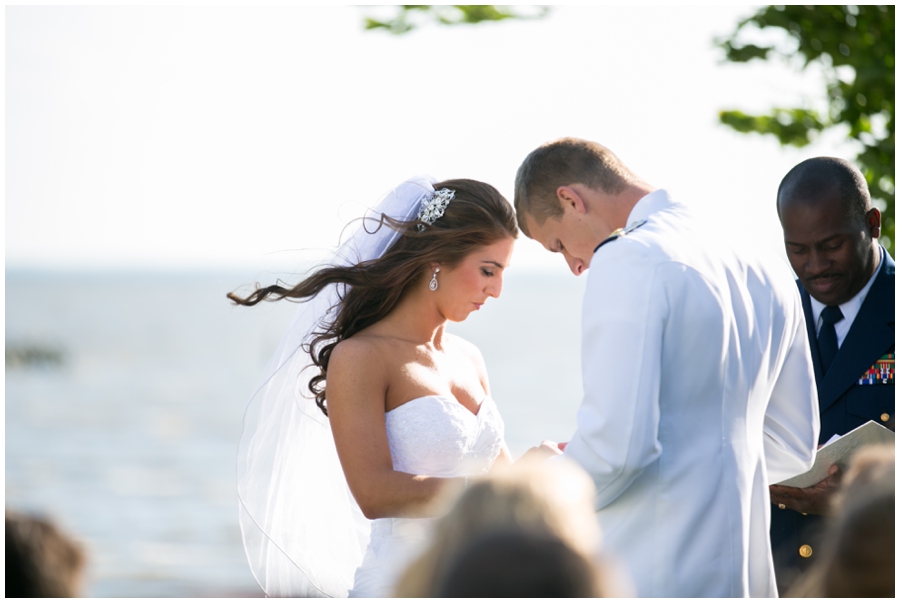 Chesapeake Bay Beach Club Wedding Photographer - Waterfront Wedding Ceremony Photographer - Chesapeake Bay Sunset Ceremony