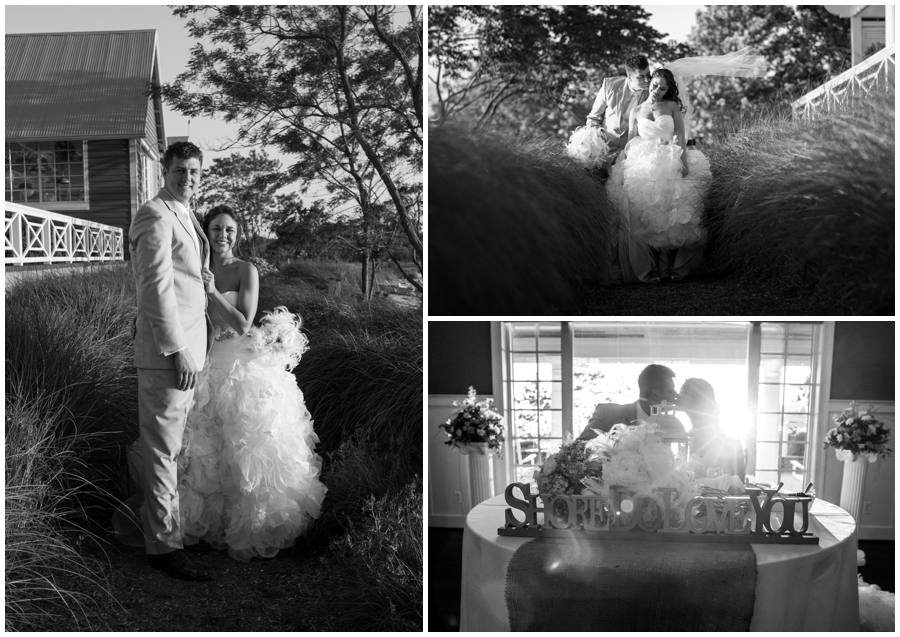 Beach Club Wedding photographer - Waterfront Outdoor Bride and groom portrait