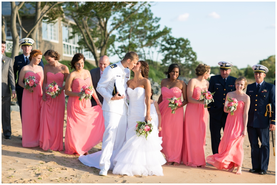 Waterfront Wedding Photographer - Local Color Flowers - Chesapeake Bay Beach Wedding Party Photograph