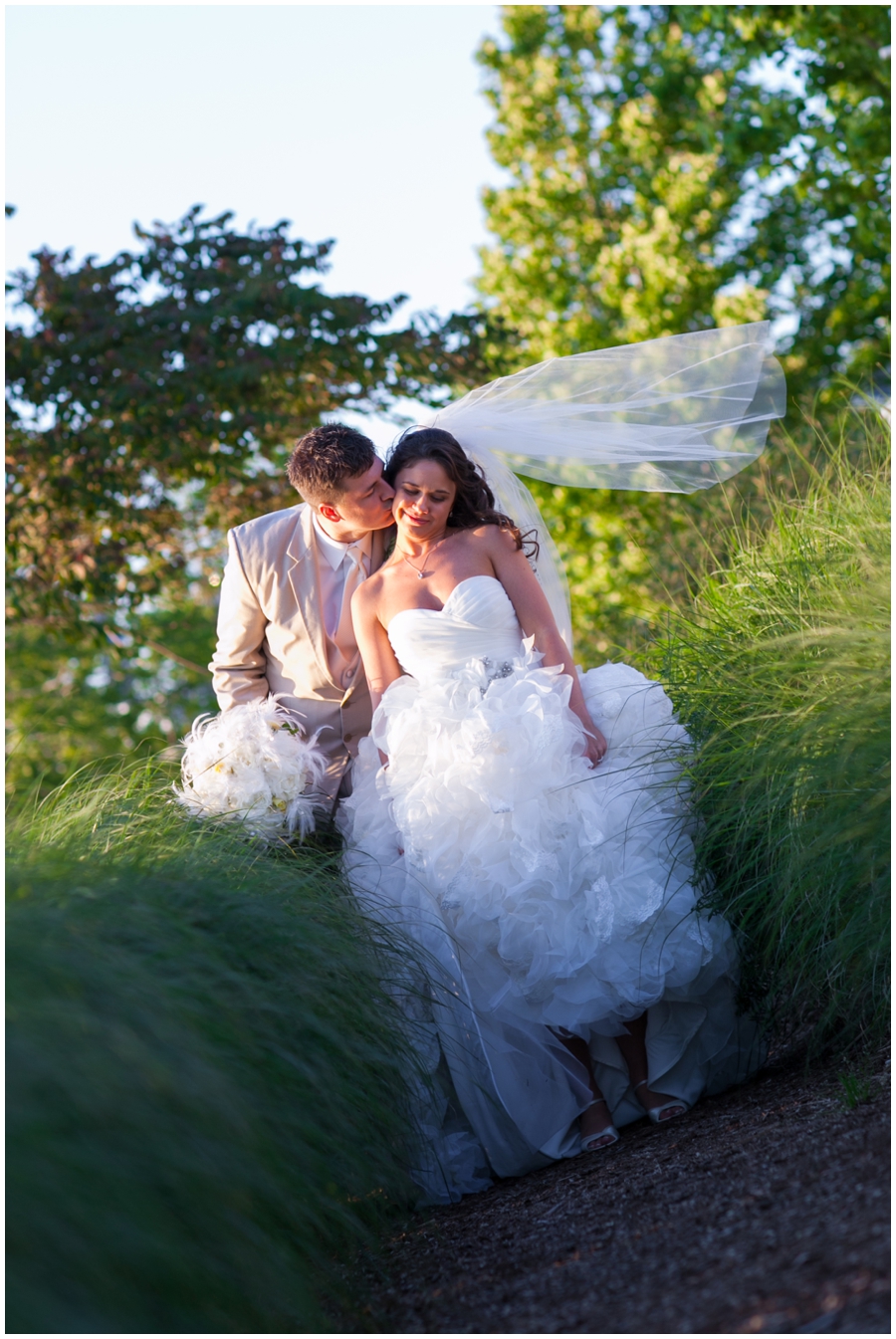 Chesapeake Bay Wedding photographer - Waterfront Sunset Bride and groom photo