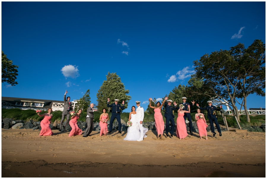 Waterfront Wedding Photographer - Chesapeake Bay Beach Wedding Party Photograph