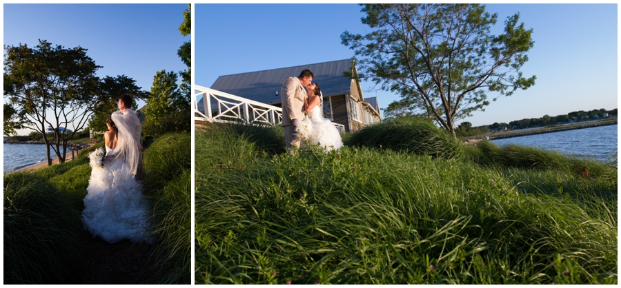 Chesapeake Bay Bridge Wedding photograph - Beach Sunset Bride and groom photo