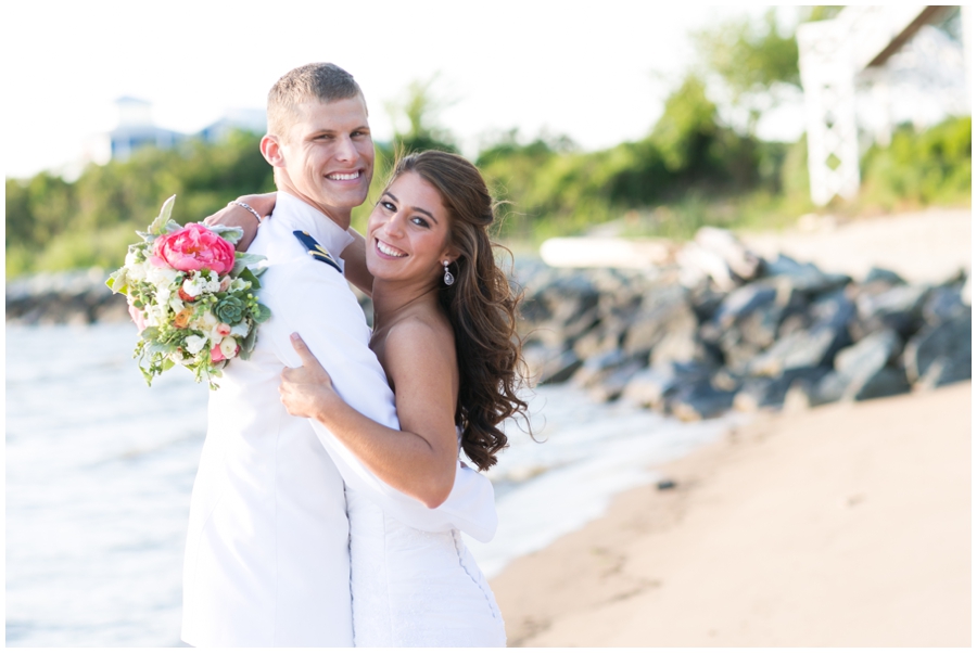 Beach Waterfront Wedding Photography - Local Color Flowers - Chesapeake Bay Beach Club Wedding Photographer