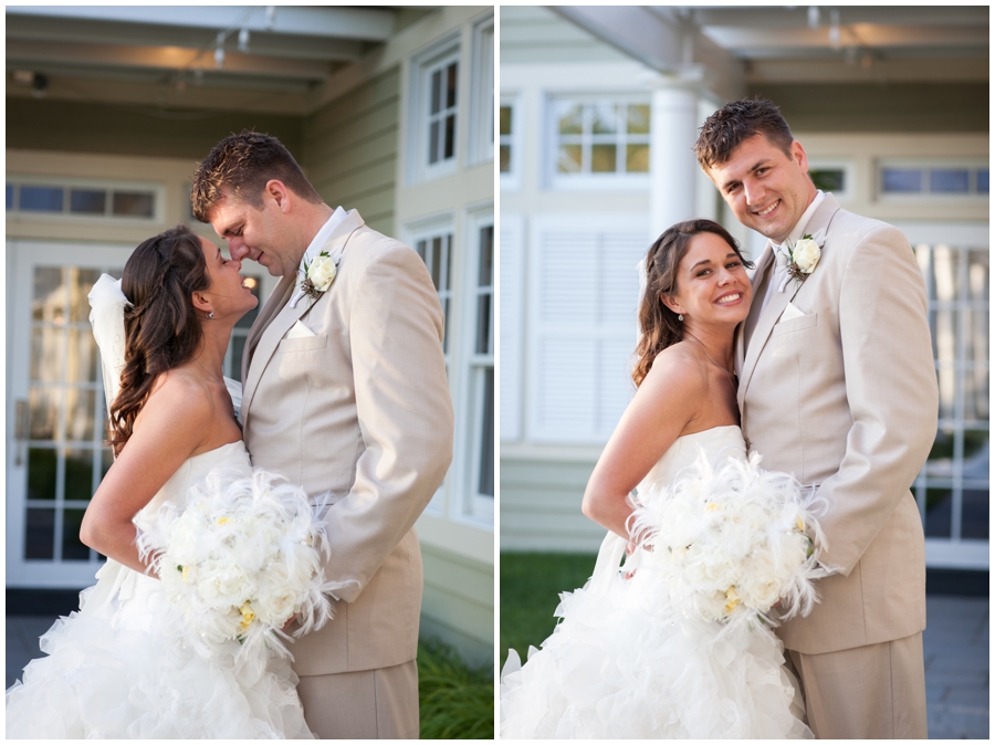 Chesapeake Bay Beach Club Couple Wedding photograph - Beach Sunset Bride and groom photo