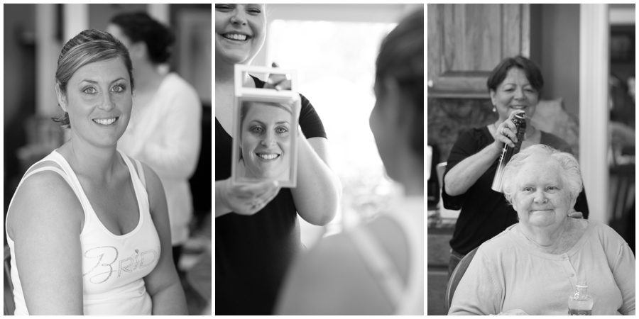 Black and white bride getting ready - Davidsonville Farm Wedding Photographer