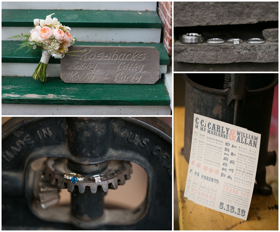 Country rustic wedding details- Rossback Farm - Davidsonville Farm Wedding Photographer