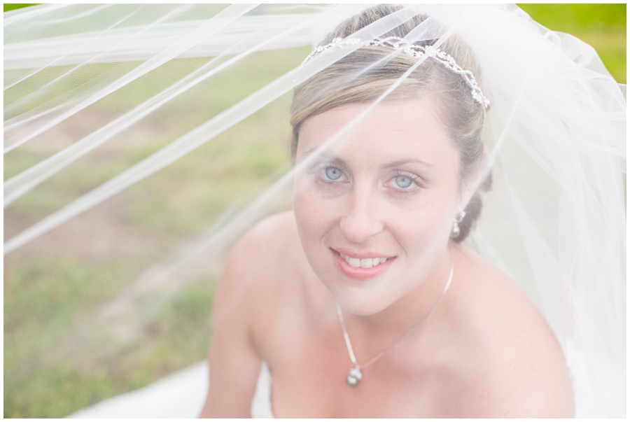 Spring Bridal Portrait through veil - Davidsonville Farm Wedding Photographer