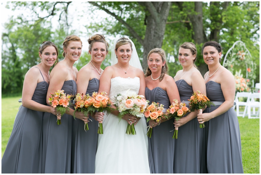 Spring Farm Bridal Party Portrait - Davidsonville Farm Wedding Photographer